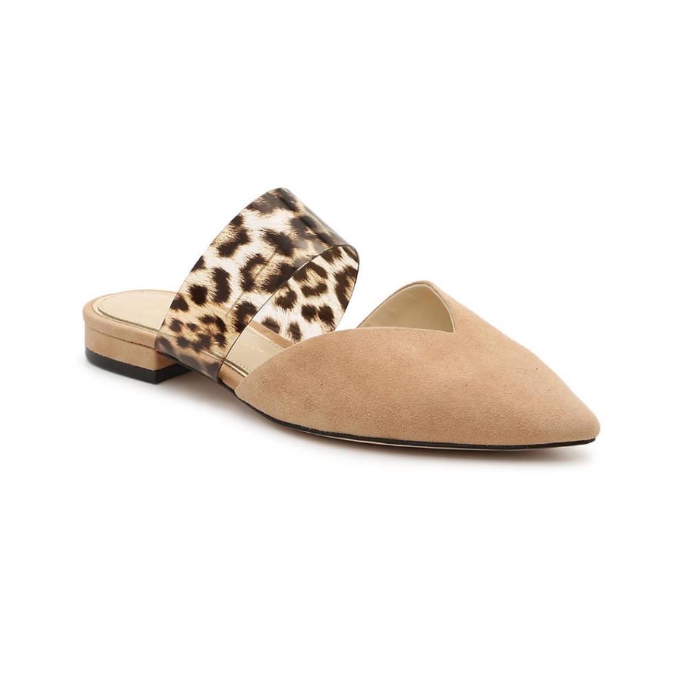 Beige/brown/animal print Mules